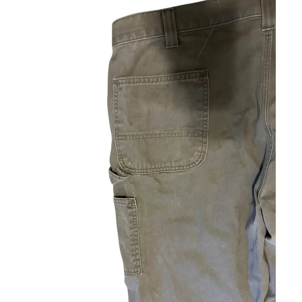 Carhartt Carpenter Work Pants Mens 42 x32 Olive Green Utility Relaxed Fit Cargo